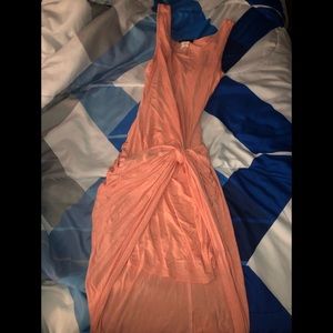 Peach short in the front long in the back dress